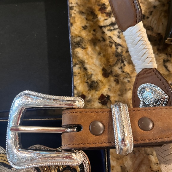 Vintage Silver Plated Heart Belt Buckle and Belt - Picture 10 of 14